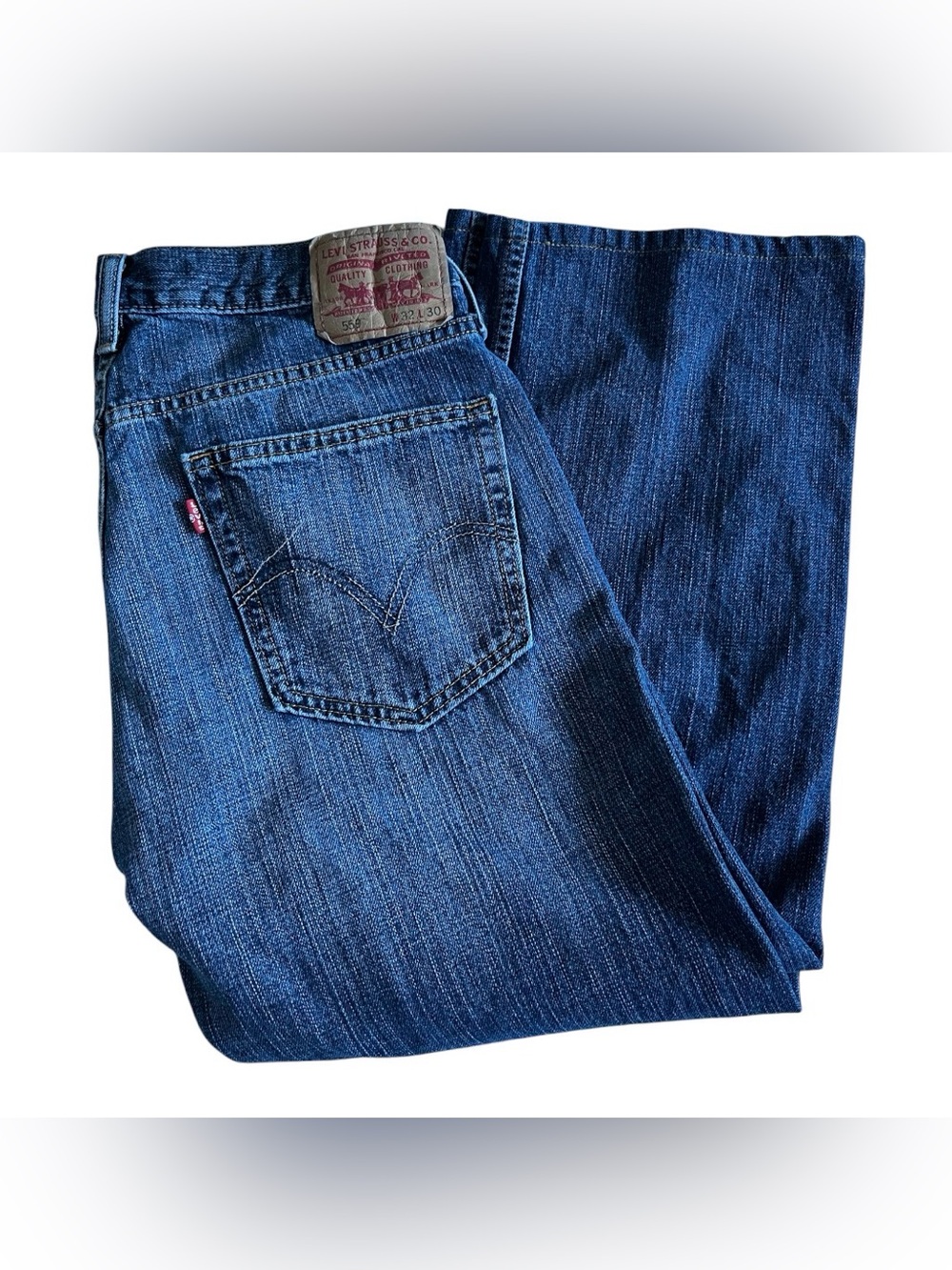 Levis 559 Relaxed Straight Jeans Mens Fits 32x26 Blue Medium Denim 100% Cotton